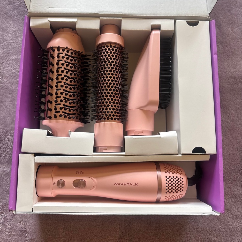 WavyTalk Air Sculpt 4-in-1 Hot Air Brush Set Pink Hair Dryer Styler 629S3